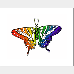 Rainbow Pride Butterfly Posters and Art